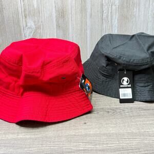 Newhattan 1500 Bucket Hats Lot of 2 Red L/XL Black S/M NWT Cotton